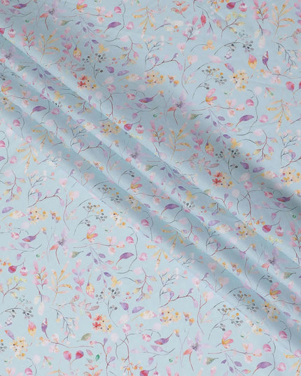 Spring Whisper Cotton Voile Fabric - 110cm Wide, Pastel Botanical Print from India-D18532 Regal Fabrics