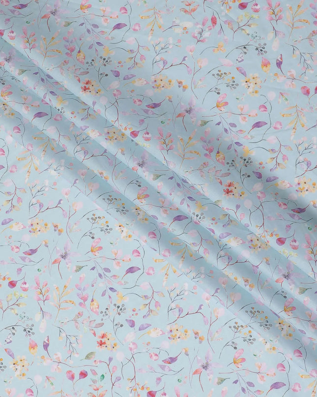 Spring Whisper Cotton Voile Fabric - 110cm Wide, Pastel Botanical Print from India-D18532 Regal Fabrics