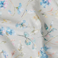Blossoming Serenity Cotton Voile Fabric - 110cm Wide, Refreshing Floral Print from India-D18534