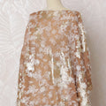Golden Caramel Silk Chiffon Somali dirac Fabric with Lurex AppliquÃ© - 140cm x 3.5 Mtrs-D18496 Regal Fabrics