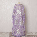 Radiant Lavender Silk Chiffon Somali dirac Fabric with Silver Lurex - 140cm x 3.5 Mtrs-D18497