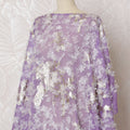 Radiant Lavender Silk Chiffon Somali dirac Fabric with Silver Lurex - 140cm x 3.5 Mtrs-D18497