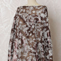 Mocha Blush Silk Chiffon Somali dirac Fabric with Rose Gold AppliquÃ© - 140cm x 3.5 Mtrs-D18501