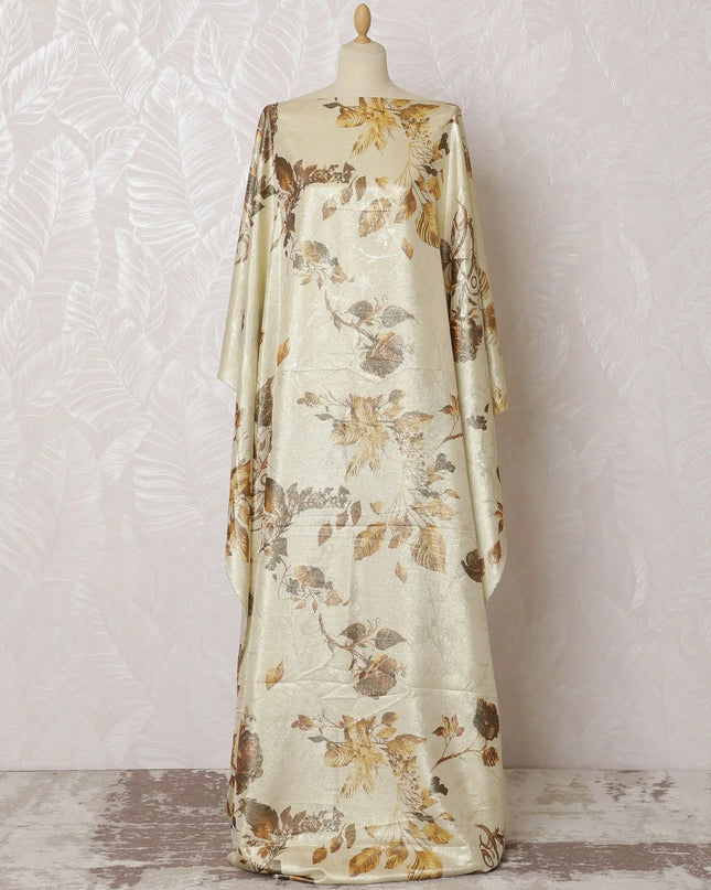 Golden Harvest Silk Chiffon Somali dirac Fabric with Metallic Accents - 140cm x 3.5 Mtrs-D18502 Regal Fabrics