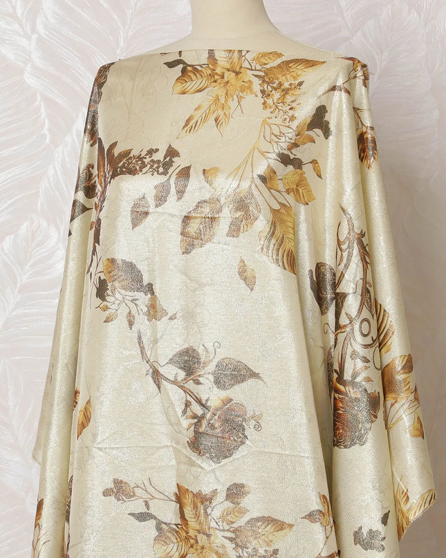 Golden Harvest Silk Chiffon Somali dirac Fabric with Metallic Accents - 140cm x 3.5 Mtrs-D18502 Regal Fabrics