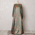 Midnight Ember Silk Chiffon Somali dirac Fabric with Metallic Florals - 140cm x 3.5 Mtrs-D18503