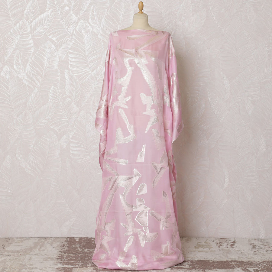 Pink Whisper Silk Chiffon Somali dirac Fabric with Lurex Accents - 140cm x 3.5 Mtrs-D18508