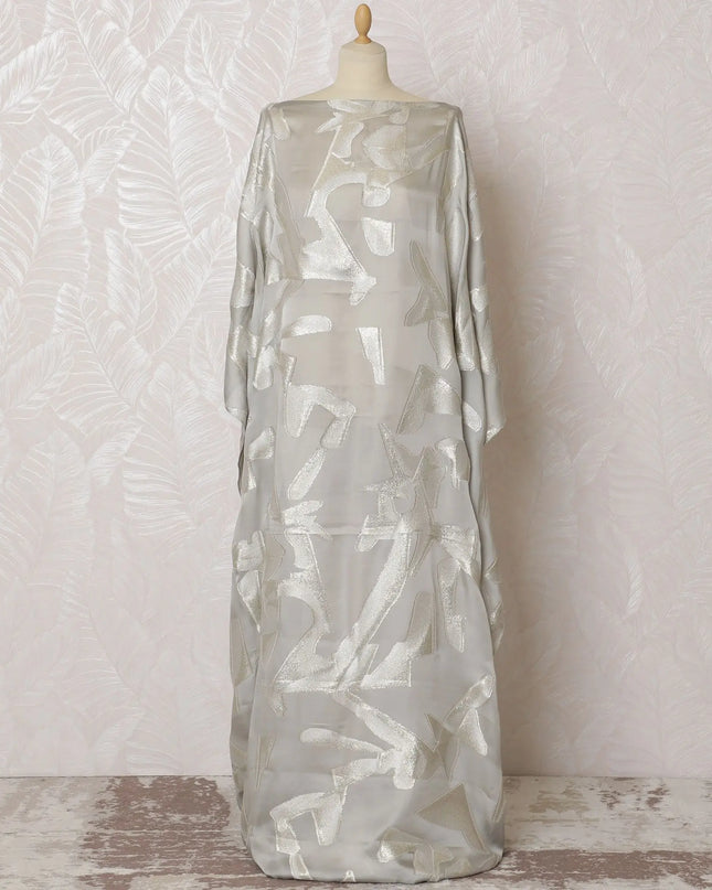 Moonlit Shimmer Silk Chiffon Somali dirac Fabric with Silver Lurex - 140cm x 3.5 Mtrs-D18511 Regal Fabrics