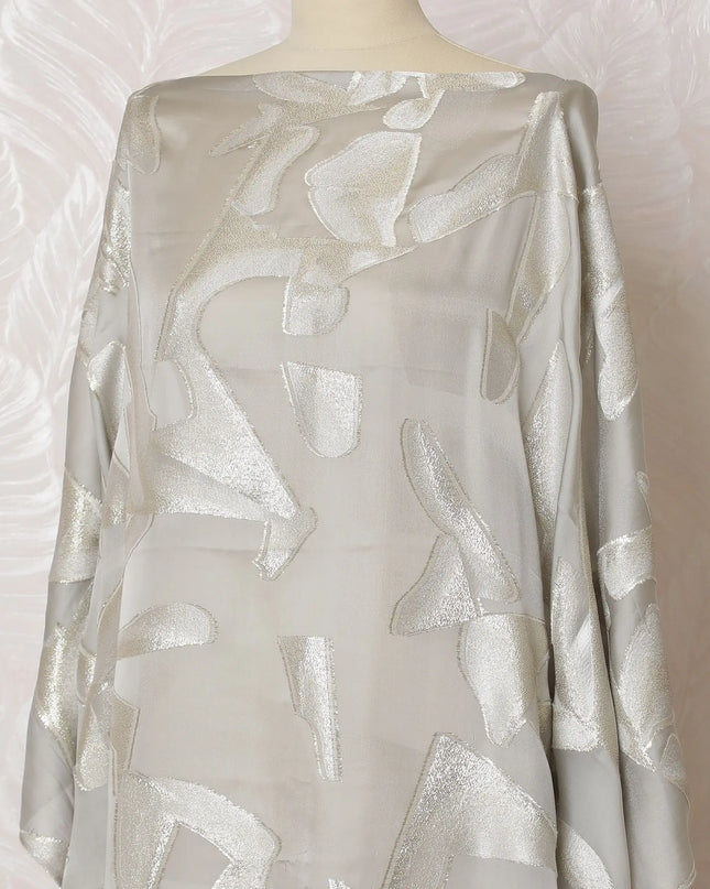 Moonlit Shimmer Silk Chiffon Somali dirac Fabric with Silver Lurex - 140cm x 3.5 Mtrs-D18511 Regal Fabrics