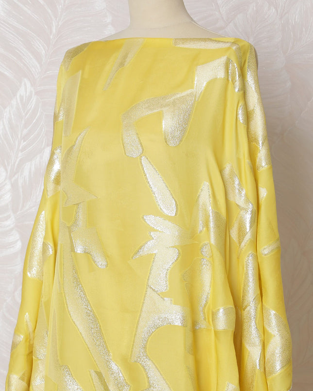 قماش سيتروس جليم حرير شيفون صومالي ديراك مع لوريكس فضي - 140 سم × 3.5 متر -D18512