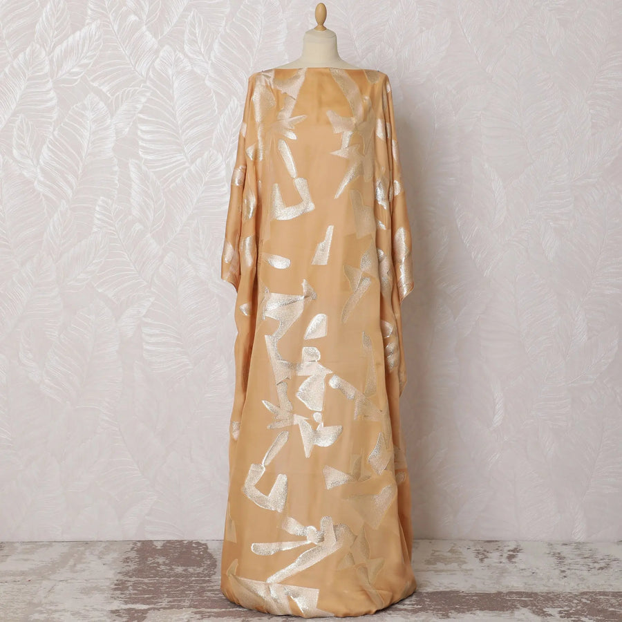 Golden Sand Silk Chiffon Somali dirac Fabric with Glistening Lurex - 140cm x 3.5 Mtrs-D18513 Regal Fabrics