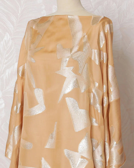 Golden Sand Silk Chiffon Somali dirac Fabric with Glistening Lurex - 140cm x 3.5 Mtrs-D18513 Regal Fabrics