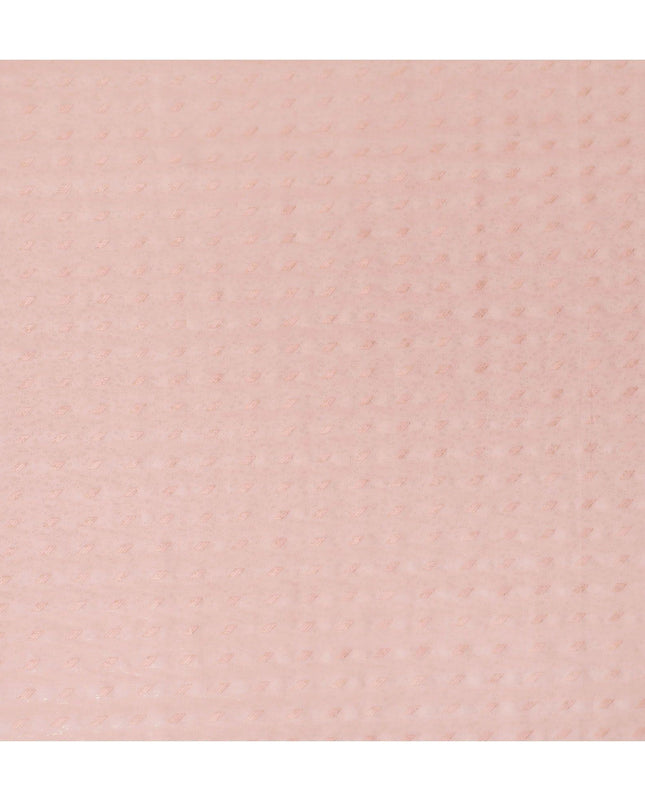 قماش الفوال القطني باللون الوردي الليموني مع رقائق ذهبية وجاكار بتصميم زهور -D15749