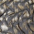 Black Premium pure French (Fransawi) silk chiffon fabric with gold metallic lurex in abstract design-D16284