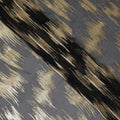 Black Premium pure French (Fransawi) silk chiffon fabric with gold metallic lurex in abstract design-D16284
