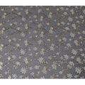 Black Premium pure French (Fransawi) silk chiffon fabric with grey, beige viscose having gold metallic lurex in floral design-D16286