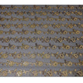Black Premium pure French (Fransawi) silk chiffon fabric with gold viscose and metallic lurex in floral design-D16288