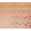 Orange Premium pure French (Fransawi) silk chiffon fabric with same tone, beige viscose having gold metallic lurex in floral design-D16295