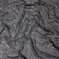 Black Premium pure French (Fransawi) silk chiffon fabric with light pink metallic lurex in geometric design-D16440