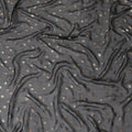 Black Premium pure French (Fransawi) silk chiffon fabric with gold and copper metallic lurex in geometric design-D16441 Regal Fabrics