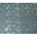 Petrol blue Premium pure silk chiffon fabric with gold and silver metallic lurex in floral design-D16446