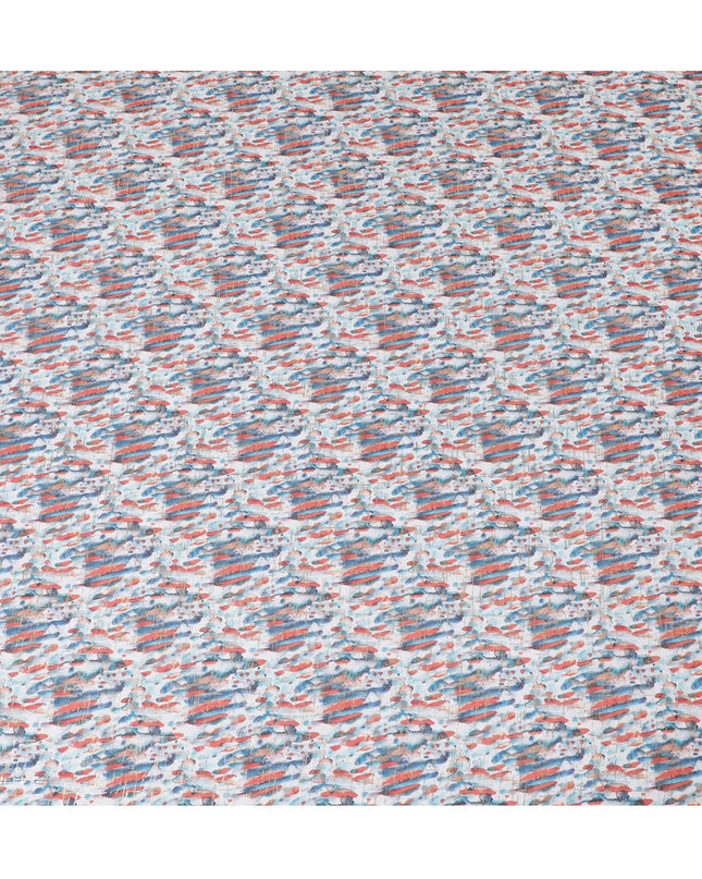 Multicolor pure cotton voile fabric with gold foil print in abstract design-D16555 Regal Fabrics