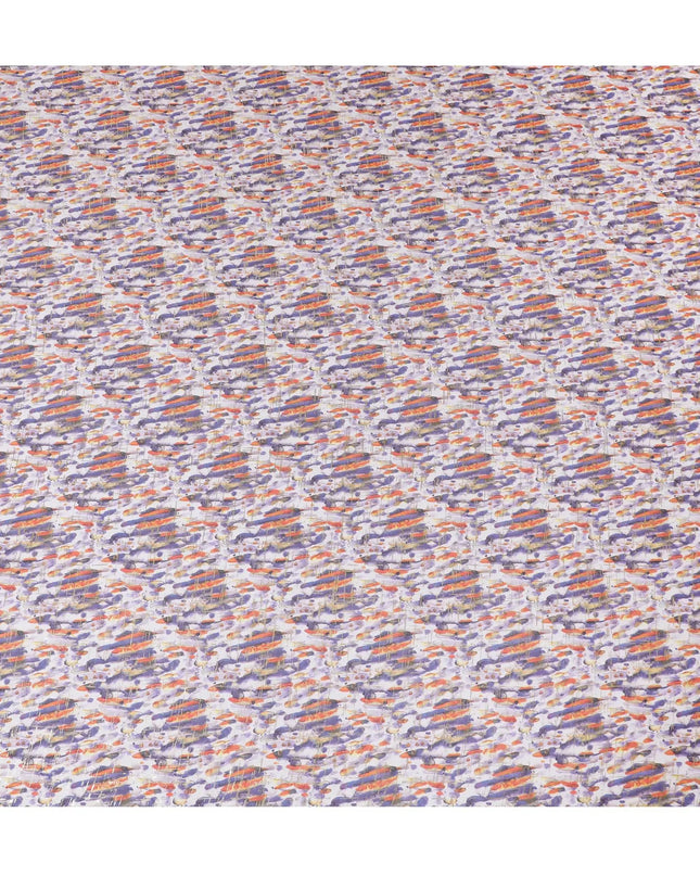 Multicolor pure cotton voile fabric with gold foil print in abstract design-D16557 Regal Fabrics