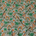 Mink grey Premium pure silk crepe fabric with multicolor print in floral design-D16689 Regal Fabrics