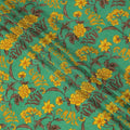 Paris green Premium pure silk crepe fabric with multicolor print in floral design-D16690