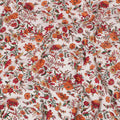 Cream Premium pure silk crepe fabric with multicolor print in floral design-D16693
