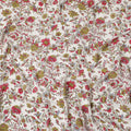 Cream Premium pure silk crepe fabric with multicolor print in floral design-D16694