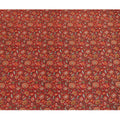 Crimson red Premium pure silk crepe fabric with multicolor print in floral design-D16699