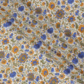 Cream Premium pure silk crepe fabric with multicolor print in floral design-D16704 Regal Fabrics