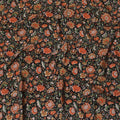 قماش كريب من الحرير الخالص باللون الأسود مع طباعة متعددة الألوان بتصميم الأزهار-D16705