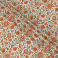 Cream Premium pure silk crepe fabric with multicolor print in floral design-D16706 Regal Fabrics