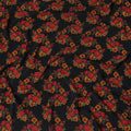 Black Premium pure silk crepe fabric with multicolor print in floral design-D16708