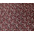 Maroon synthetic organza fabric with multicolor print in floral design-D16742