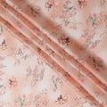 Peach synthetic organza fabric with multicolor print in floral design-D16753 Regal Fabrics