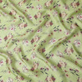 Mint green synthetic organza fabric with multicolor print in floral design-D16755 Regal Fabrics
