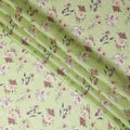 Mint green synthetic organza fabric with multicolor print in floral design-D16755 Regal Fabrics