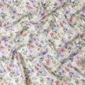 Cream synthetic organza fabric with multicolor print in floral design-D16760 Regal Fabrics