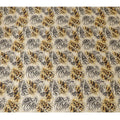 Light gold Premium pure silk satin fabric with multicolor print in animal skin design-D17065