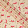 Light peach Premium pure silk crepe fabric with multicolor print in floral design-D17198 Regal Fabrics