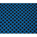 Blue Premium pure silk crepe fabric with black print in dot design-D17207