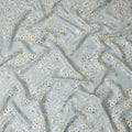 Azure Allure Metallic Pure Silk Satin Fabric: Cool Elegance - D17609