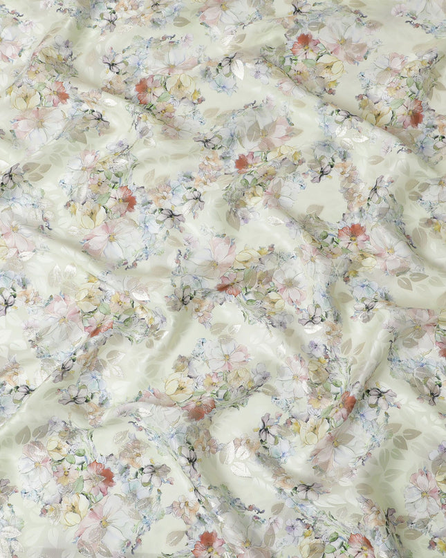 قماش ساتان حرير نقي معدني باللون الأخضر النعناعي: أناقة راقية - D17611