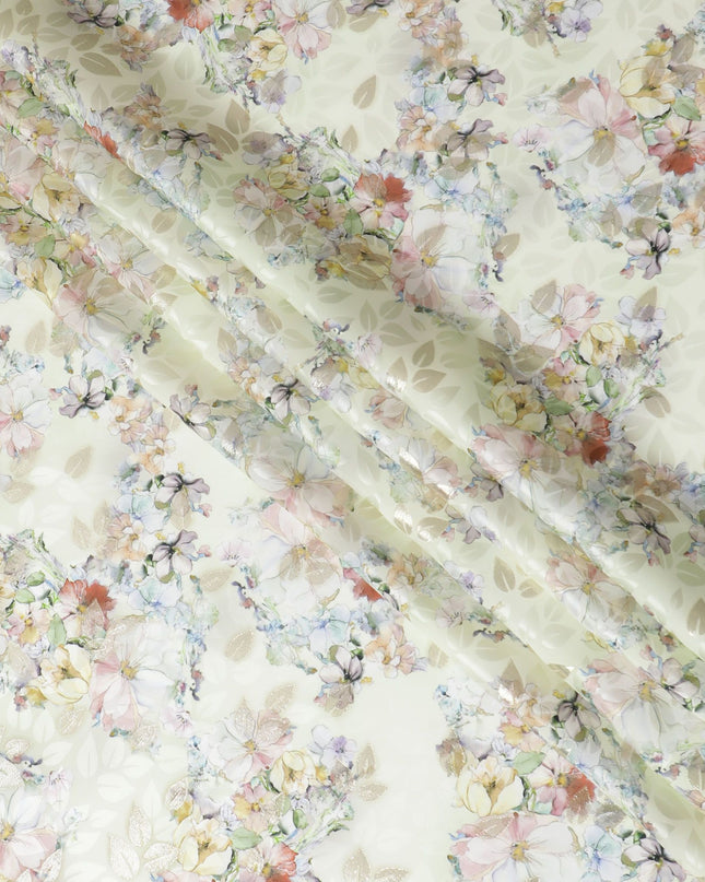 قماش ساتان حرير نقي معدني باللون الأخضر النعناعي: أناقة راقية - D17611