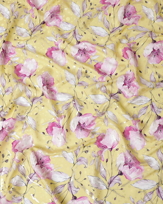 قماش الساتان الحريري الخالص ذو البتلة الذهبية: أناقة مشعة - D17613