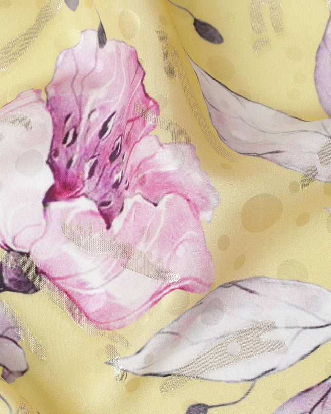 قماش الساتان الحريري الخالص ذو البتلة الذهبية: أناقة مشعة - D17613