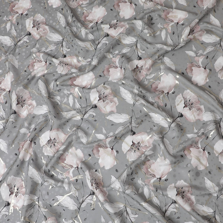 قماش الساتان الحريري الخالص باللون الفضي: التطور المعاصر - D17615